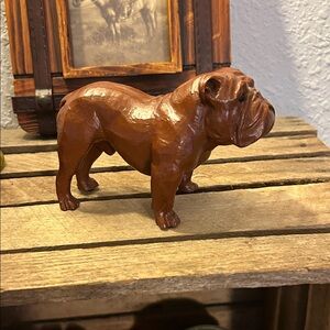 Handcrafted Brown Bulldog Sculpture